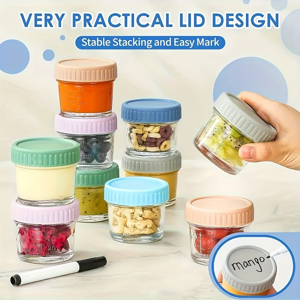 4oz Glass Food Storage Jars with Lids - 6pcs/10pcs Mini Mason Jars Microwave Dishwasher Freezer Safe for Jam Jelly Honey Spice Pickling Dessert Baby Food
