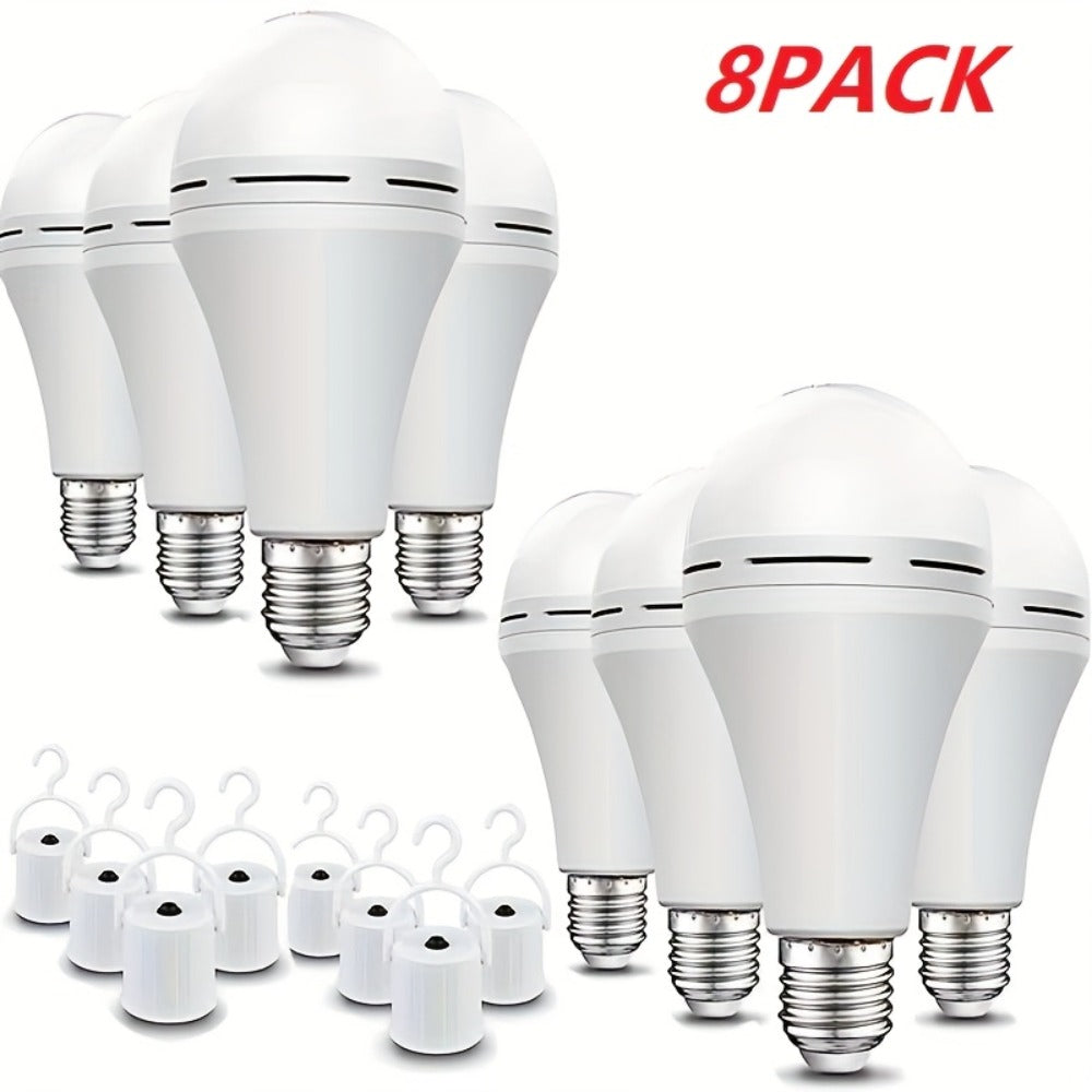 Emergency Light Bulb for Power Outages, Self-Charging Battery Backup LED Bulb 1200mAh 60 Watt Equivalent, Stays On During Blackout, E26 Base Rechargeable Backup Bulb for Home Safety Daily Use