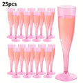 Pink Plastic Champagne Glasses Disposable 25 50 Pack ¨C BPA-Free PS Mimosa Cups Pink Plastic Wine Glasses for Wedding Bridal Shower Cocktail Party Outdoor Events