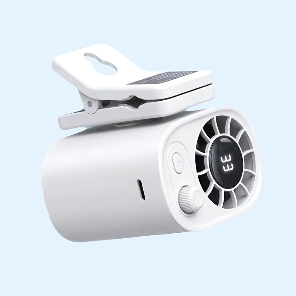 Clip-On Car Fan USB Rechargeable Sun Visor Fan Adjustable Speed Portable Quiet Mini Cooling Fan for Car Truck SUV Road Trip Summer Travel