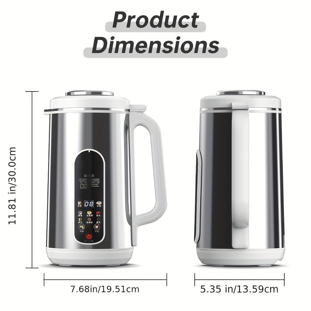 Soy Milk Maker Machine 40oz ¨C 800W Stainless Steel Nut Milk, Soup & Juice Blender with 24-Hour Timer, Auto-Clean & Touch Control