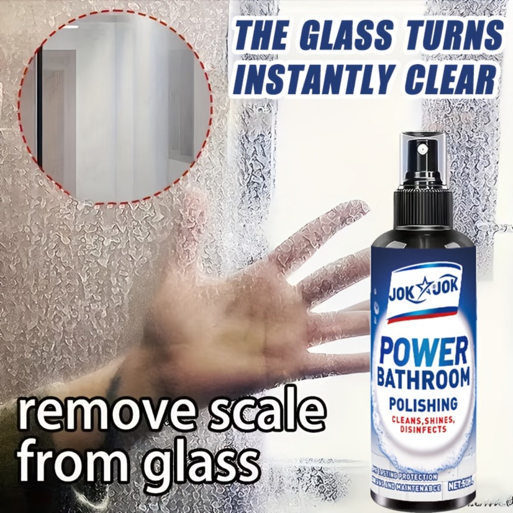 Glass Cleaner Spray Streak-Free Shine Removes Hard Water Stains Soap Scum Water Spots for Shower Doors Mirrors Bathroom Tiles Windows Powerful Bathroom Glass Cleaner Easy Spray Formula