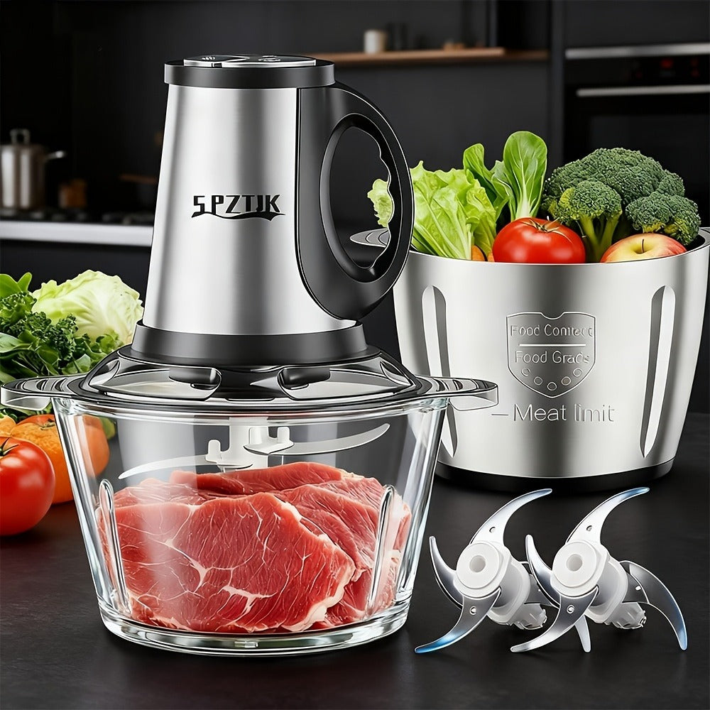 Electric Food Chopper with 2 Bowls & Dual-Level Blades ¨C Mini Food Processor for Grinding Meat Chopping Nuts Salad Prep ¨C Upgraded Compact Kitchen Chopper for Home Use