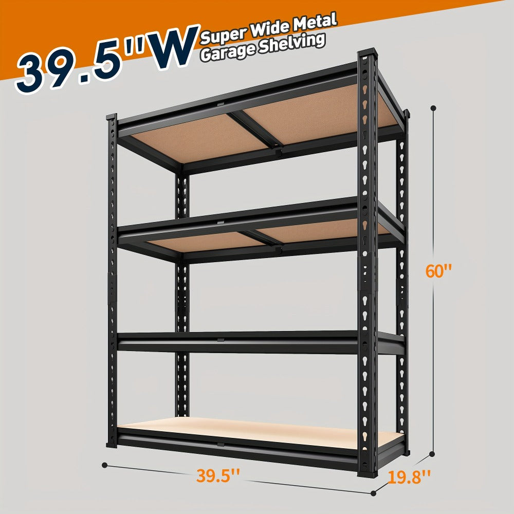 Heavy Duty Garage Shelving 5-Tier Metal Storage Shelves 3020LBS Capacity Adjustable Steel Shelf Unit for Garage Basement Warehouse Easy Assembly Black Silver