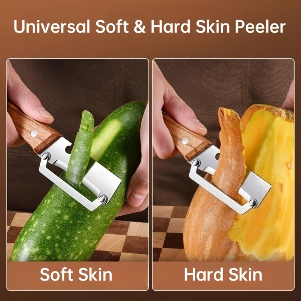 Vegetable Peeler Set 3-Pack, Stainless Steel Blade Y-Peeler for Potato Carrot Tomato Fruit, Ergonomic Soft Grip Handle, Kitchen Peeling Tool for Home & Travel