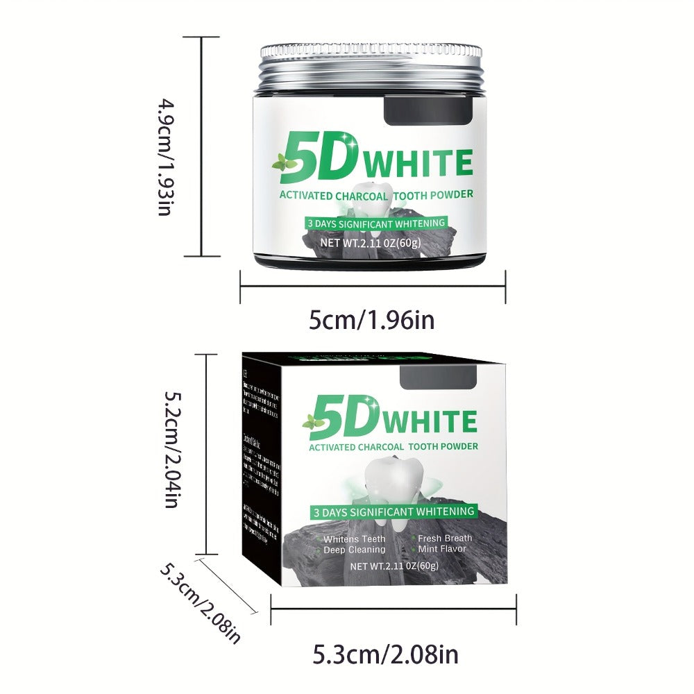 Bamboo Charcoal Tooth Powder 30g Whitening Teeth Powder with Mint Extract Stain Removal Fresh Breath Deep Cleansing Natural Activated Charcoal Toothpowder for Whiter Teeth Daily Oral Care