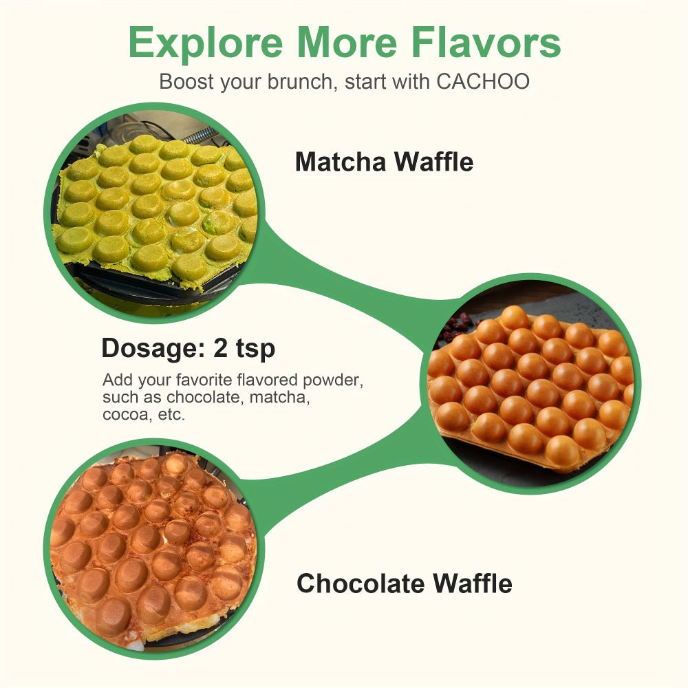 Bubble Waffle Maker 7 Inch 1000W Electric Hong Kong Egg Waffle Maker Nonstick Coating Ready in 5 Minutes for Breakfast Ice Cream Desserts Party Snacks Gift