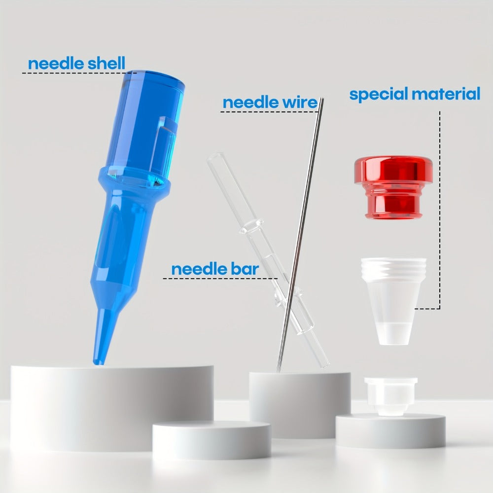 Tattoo Cartridge Needles 50Pcs Mixed Sizes - POSEIDON V3 Assorted Sterilized Cartridge Needles with Membrane Safety System 1203RL 1205RL 1207RL 1209RL 1207RM 1209RM 1205RS 1207RS 1209RS 1207M1