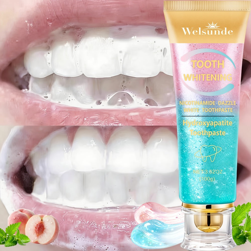 Niacinamide Toothpaste for Whitening & Deep Cleaning - Gentle Natural Care, Mint Peach Flavor, Freshens Breath, Travel-Friendly 3.52oz, Premium Daily Oral Care Toothpaste with Niacinamide