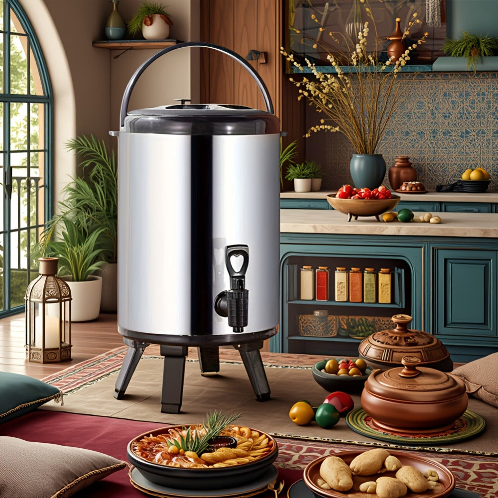 Insulated Beverage Dispenser Large Capacity - Hot & Cold Drink Server for Coffee Tea Juice, Ideal for Home Kitchen Party Catering Travel - 1.59 Gal & 2.11 Gal