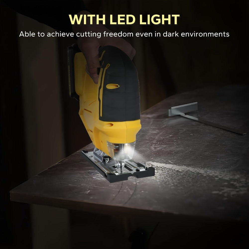 Cordless Jigsaw Compatible with DeWalt 20V Battery - Variable Speed 0-2700 RPM, 80mm Cutting Depth, LED Work Light, 0¡ã-45¡ã Bevel, 3 Orbital Settings for Wood Metal PVC Cutting