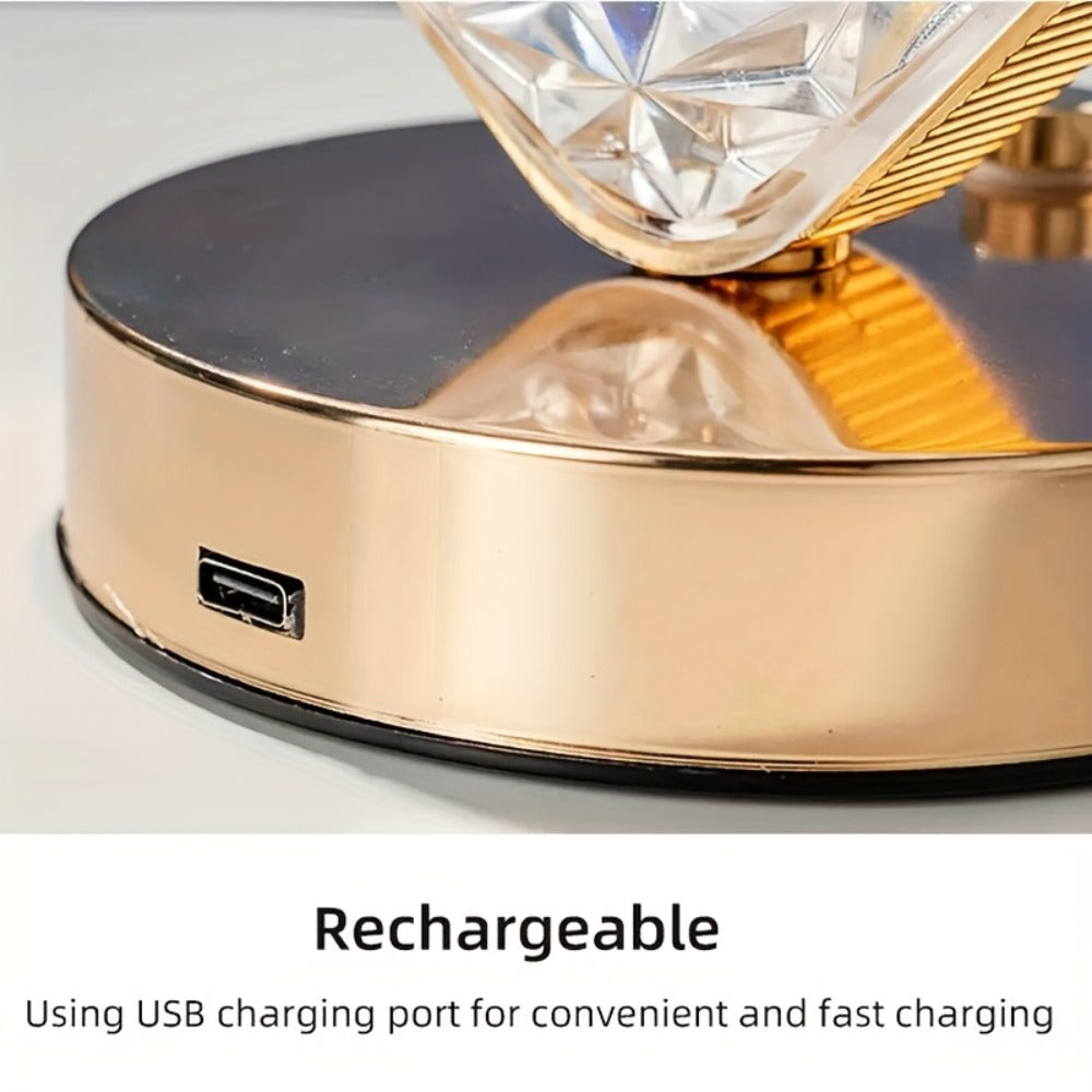 Crystal Touch Table Lamp Rechargeable ¨C Moon & Star Dimmable LED Night Light with 3-Color Modes for Bedroom, Living Room & Christmas Decoration