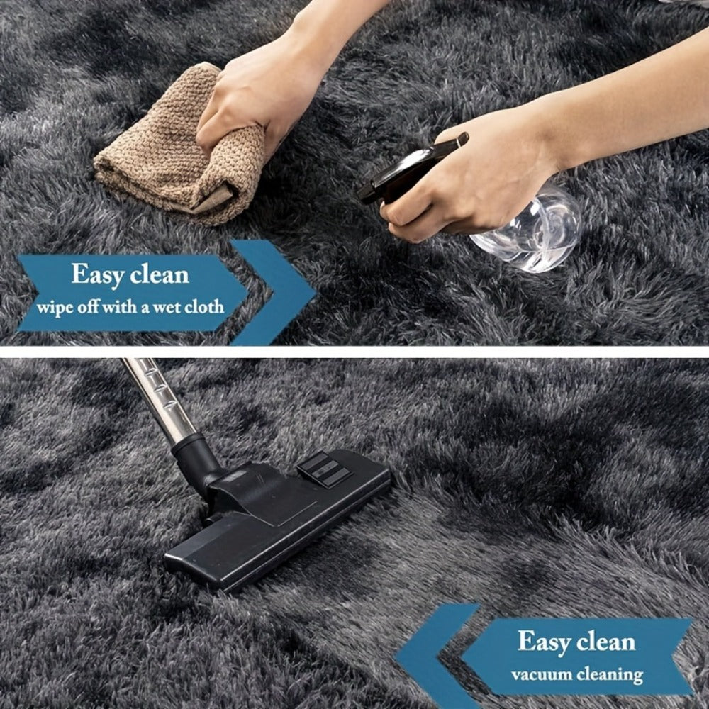 Tie-Dye Plush Fluffy Mat Absorbent Non-Slip ¨C Luxury Soft Bathroom Rug for Living Room & Bedroom, Modern Home Decor Floor Mat, 31.5x78.7 in ¨C Light Grey, Dark Gray, Light Pink, Black