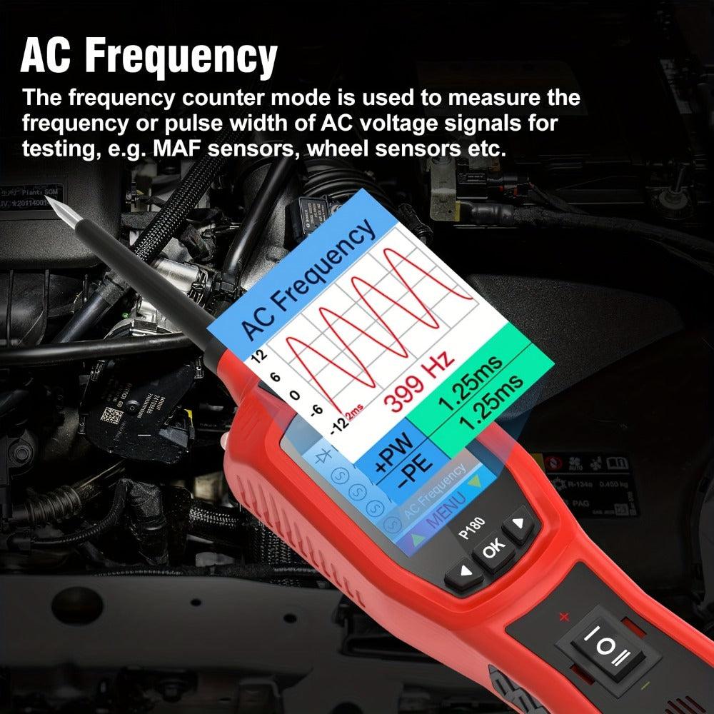 Automotive Circuit Tester P180 Multimeter | Breakpoint Localization Battery Diagnosis AC DC Voltage Fuel Injector Tester 6-30V | Car Electrical System Diagnostic Tool with TFT Color Display
