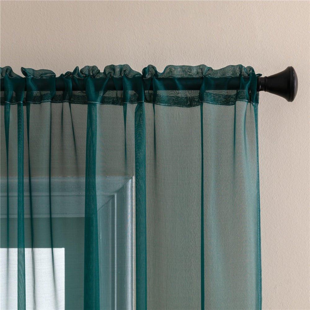 Sheer Curtains 2 Panels Rod Pocket ¨C Light Filtering Privacy Window Drapes for Living Room Bedroom Modern Home Decor