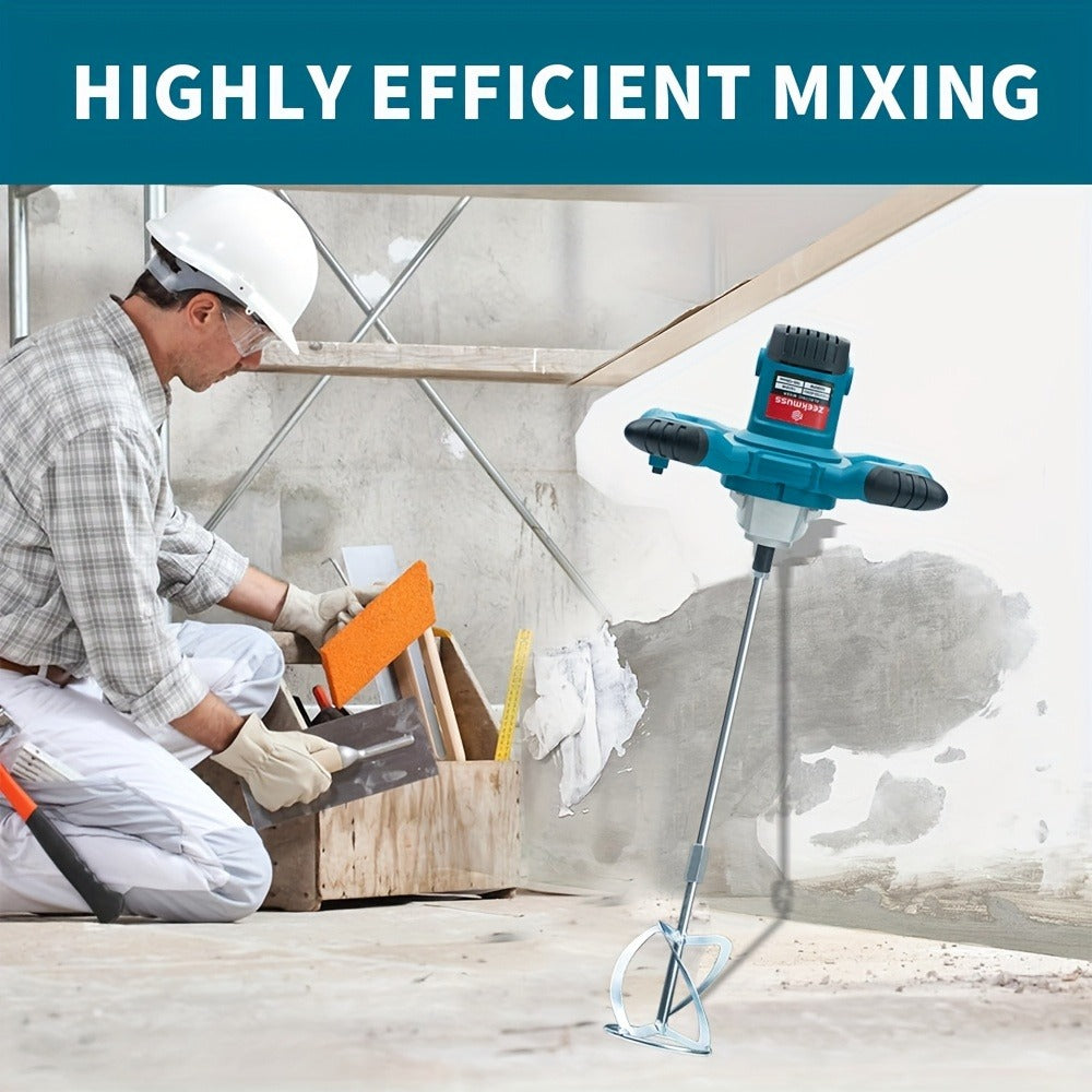 Electric Handheld Cement Mixer 2100W | 6-Speed Adjustable 800 RPM Mortar Mixer Drill for Mixing Paint, Cement, Mortar & Feed ¨C Heavy Duty Paddle Mixer Power Tool