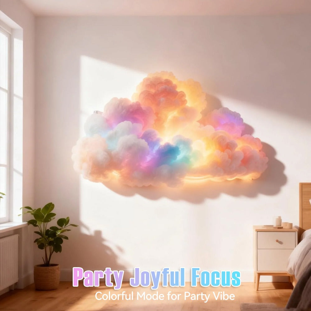 3D Thunder Cloud Lamp RGB Music Sync LED Light USB Powered Sound Sensitive IC Mood Lighting for Game Room Photography Studio Halloween Christmas Party Atmosphere Decoration