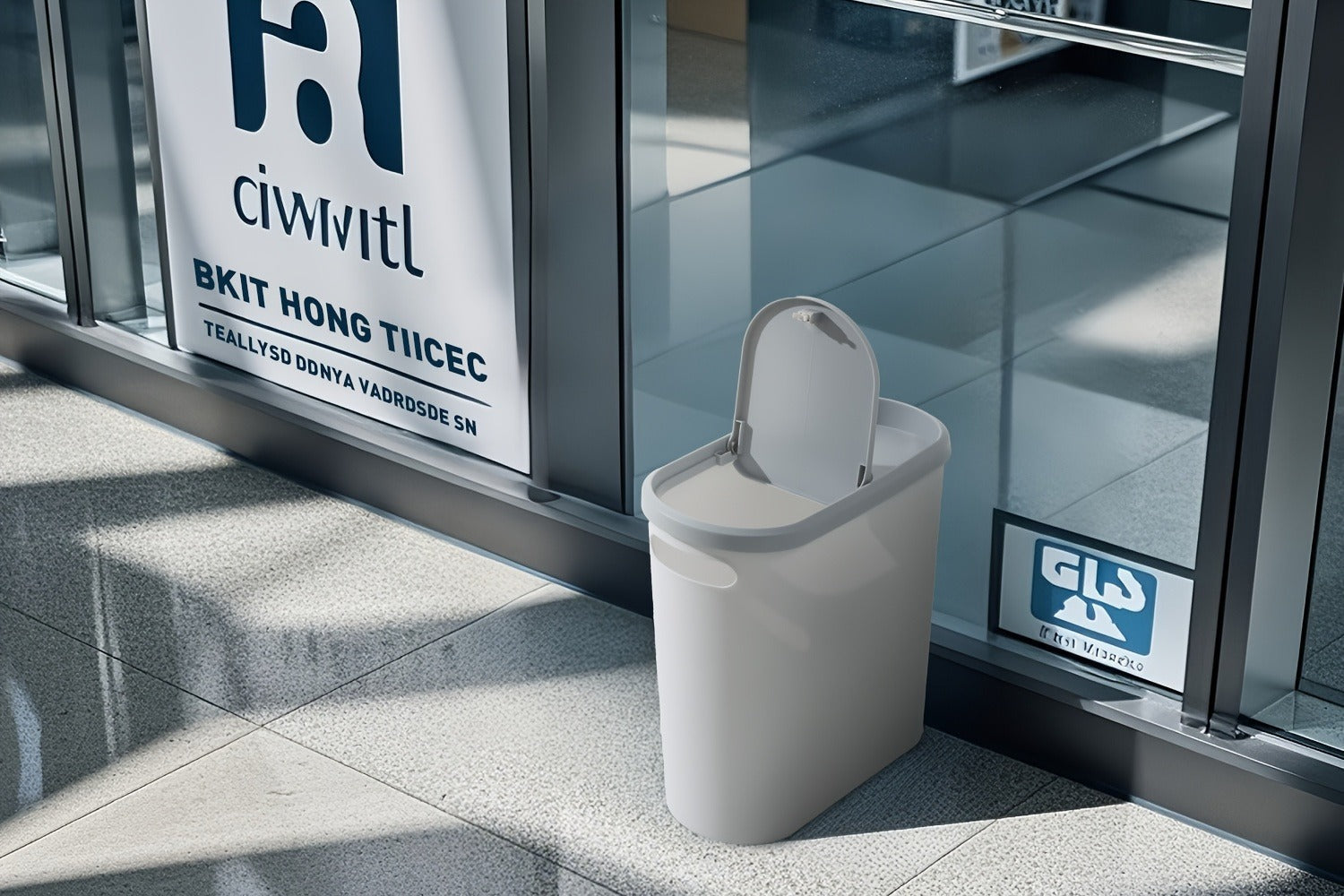 Small Bathroom Trash Can with Built-In Handles Rustproof Space Saving Plastic Waste Bin for Bathroom Laundry Office Includes Trash Bags