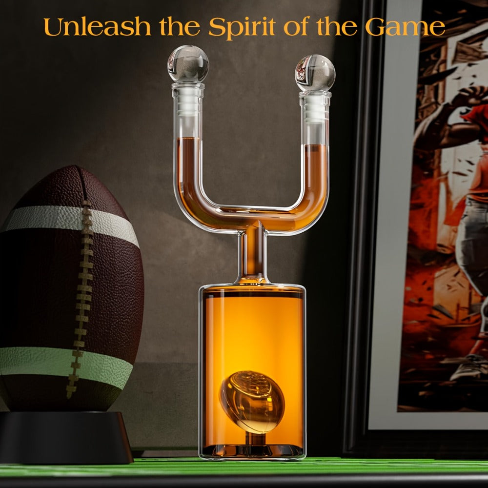 Kollea Football Whiskey Decanter Set 28oz + Two 3.8oz Wine Glasses ¨C Bar Gift Set for Men Dad Husband, Father's Day Anniversary Birthday Kitchen Bar Accessories