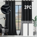 Velvet Room Darkening Curtains 2 Panels | Grommet Top Thermal Insulated Soundproof Blackout Curtains for Living Room Bedroom, Soft Solid Color Vintage Window Drapes