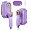 Mini Travel Steamer 2-in-1 Dry Steam Iron Foldable 180 Degree Handle 15-Second Heat 85ml Leak-Proof Tank ETL Certified for All Fabrics Home Travel Purple Black