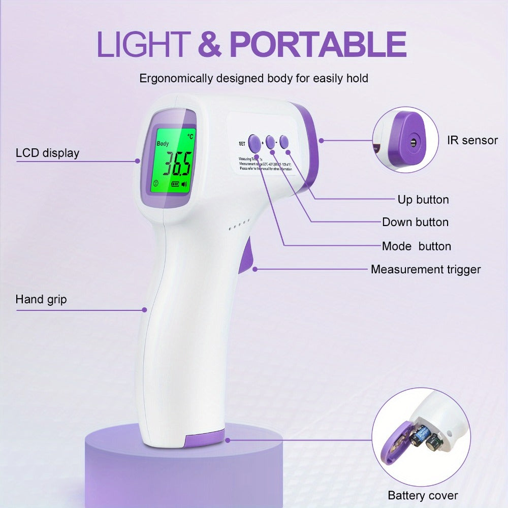 Non-Contact Forehead Thermometer Digital Infrared ¨C 1-Second Instant Reading, Fever Alarm, 3-in-1 Forehead & Object Mode, FSA HSA Eligible, Silent & Memory Mode, 3 Backlights