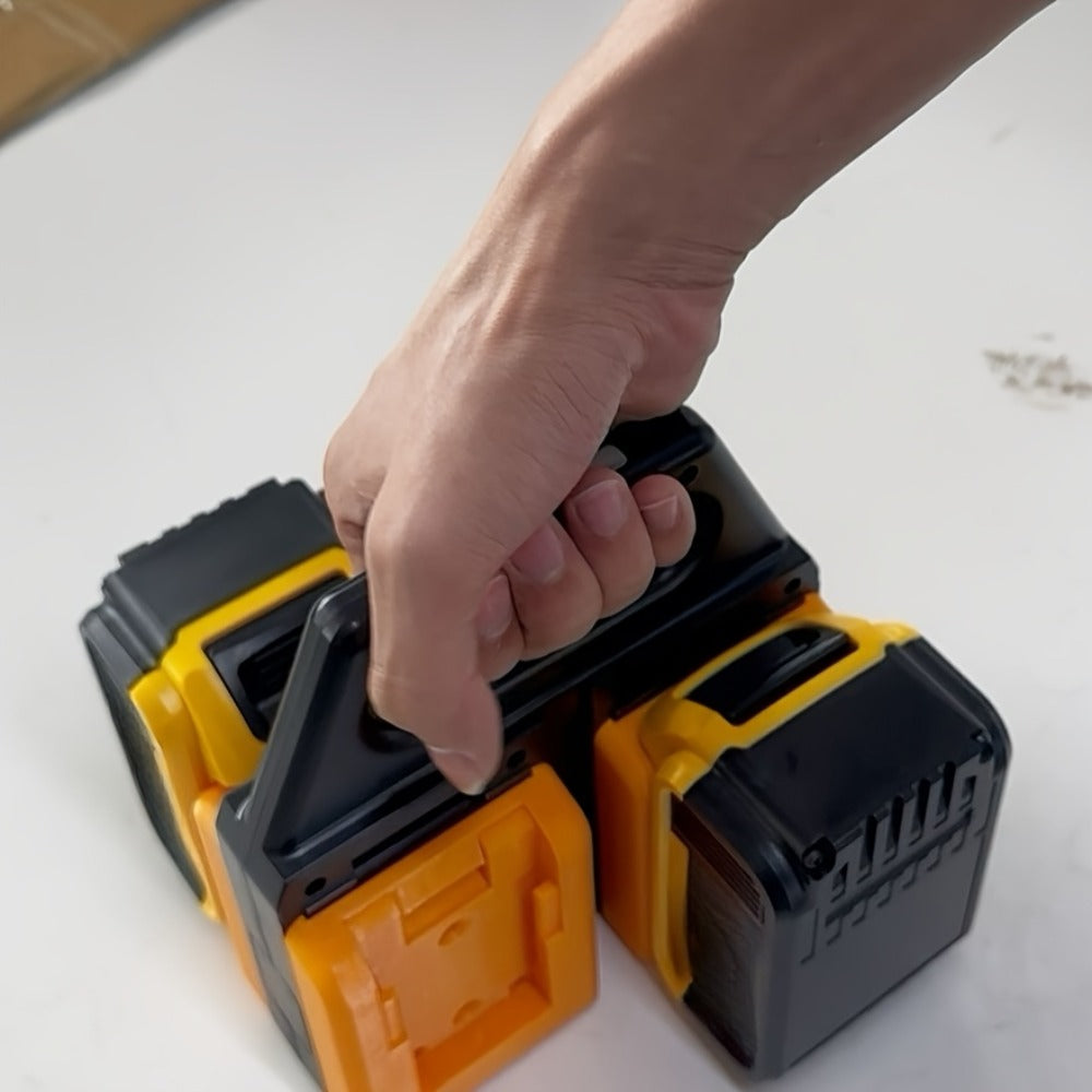 DeWalt 18V 20V Battery Storage Rack ¨C 4-Port Portable Holder with Mounting Frames, Upgradeable Tool Hanger Organizer, Modular & Individually Assembled Battery Mount for Workshop & Jobsite