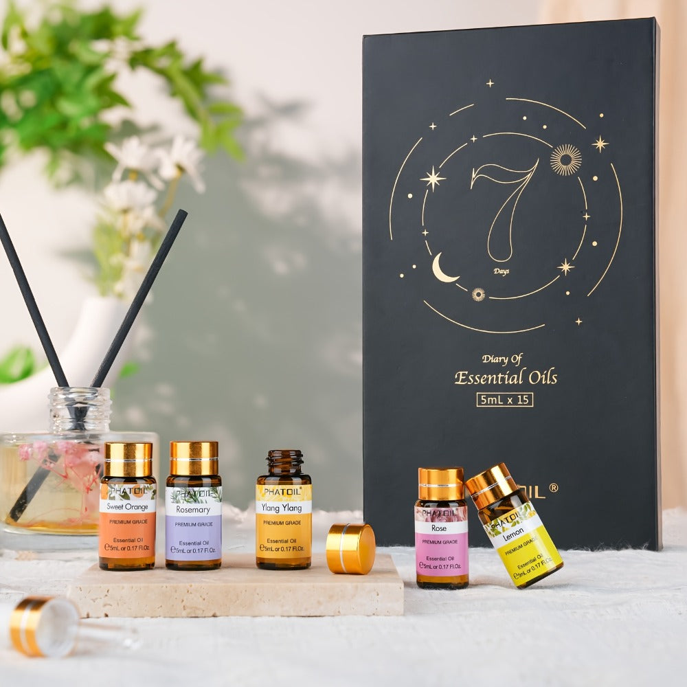 Essential Oil Kit 15pcs ¨C 5ml Aromatherapy Gift Set for Diffuser, Humidifier & Candle Making | Mother's Day, Christmas, Valentine's Day Gift