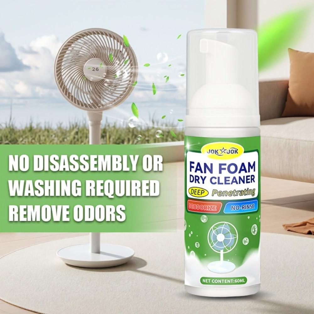 Fan Cleaner Spray Deep Cleaning Maintenance for Fan Blades Grilles Motor Internal Components Reduces Dust Adhesion for Desktop Ceiling Floor Fans Air Conditioner Equipment with Cleaning Towel 2.03oz