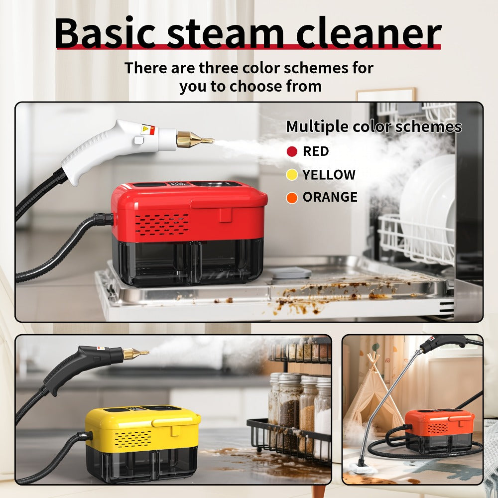Steam Cleaner Handheld High Pressure Portable | Chemical-Free Deep Clean for Kitchen Grease Range Hood Sofa Tile Grout Car AC Washing Machine | Multi-Surface Steam Cleaning Machine | Standard & 2500W