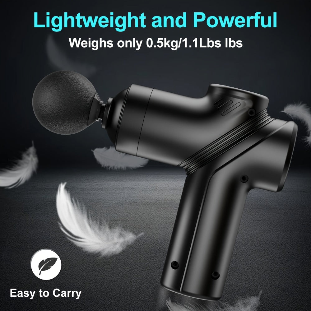 Massage Gun Deep Tissue Percussion Massager ¨C Portable Handheld Electric Body Massager with 4/8 Heads & 6 Speed Settings for Muscle Relaxation & Post-Workout Recovery