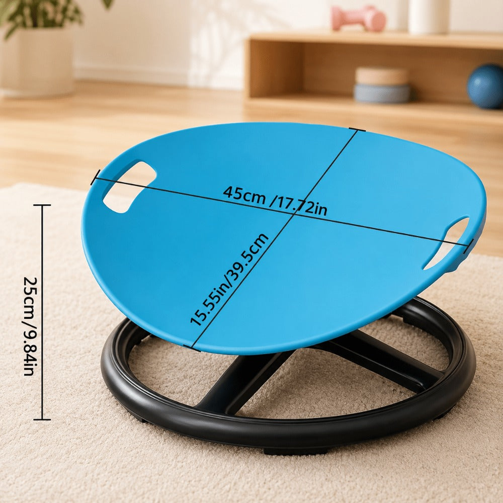 Sensory Spinning Chair for Kids, Autism & ADHD Therapy Spin Seat, Durable Plastic & Metal, Enhances Coordination & Attention, Indoor Outdoor Use, Orange & Blue