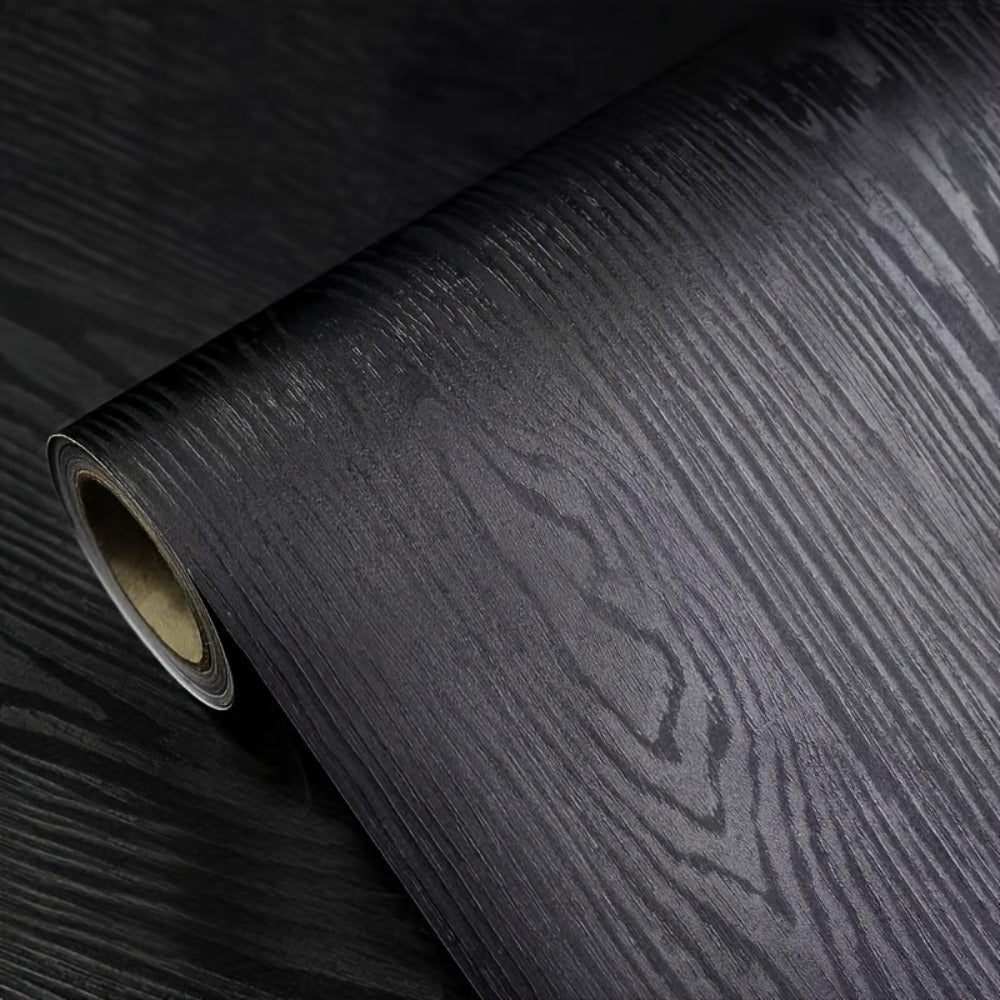 Wood Grain Contact Paper Peel and Stick Wallpaper - Self-Adhesive Removable Wall Sticker Waterproof Vinyl Film for Cabinets Countertops Furniture Doors Tables - White Black Brown DIY Home Decor