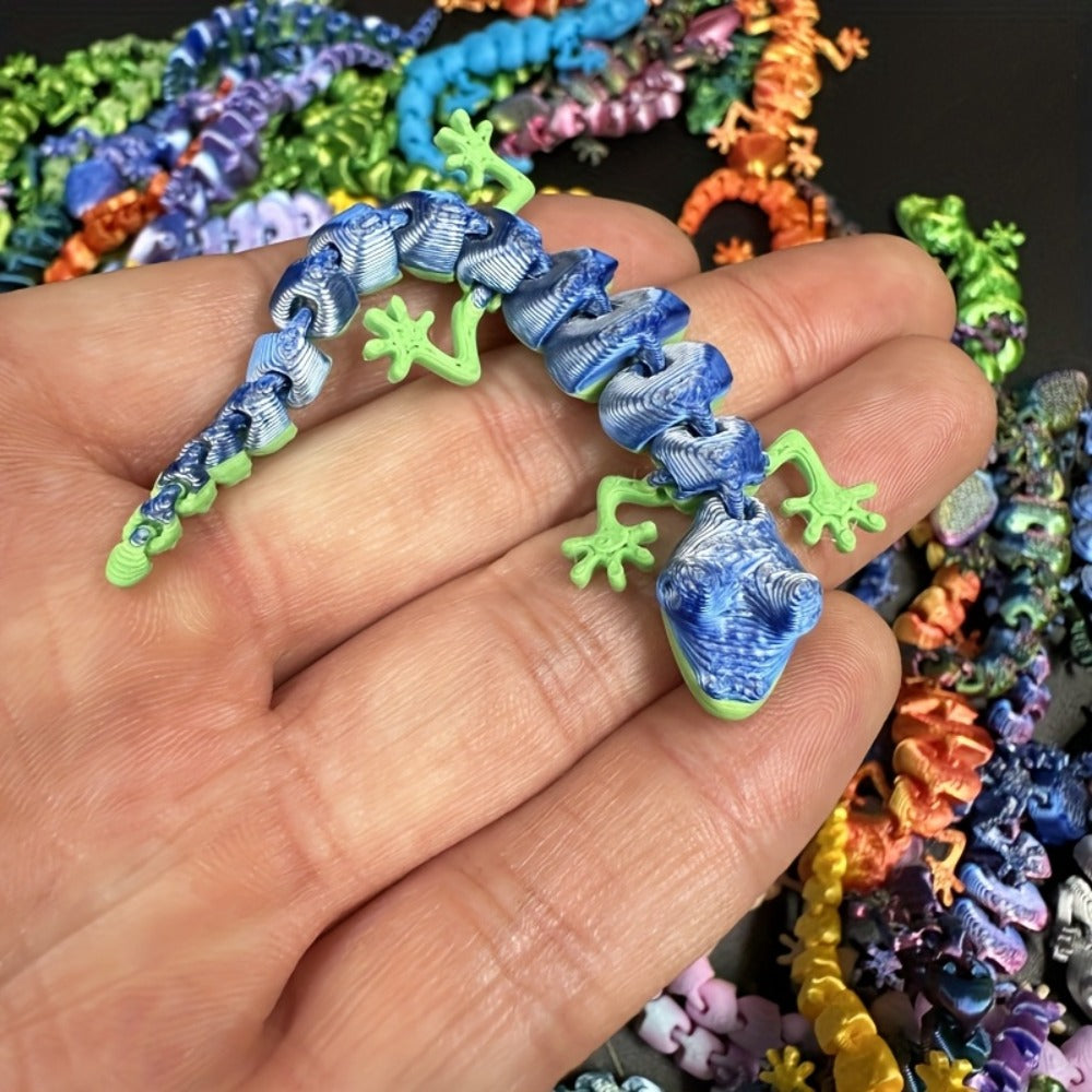 3D Printed Gecko Statues Set 101pcs Miniature Lizard Figurines Home Decor Desk Ornaments Lucky Charm Collectible Sculptures Gift for Mom Dad Birthday Holiday