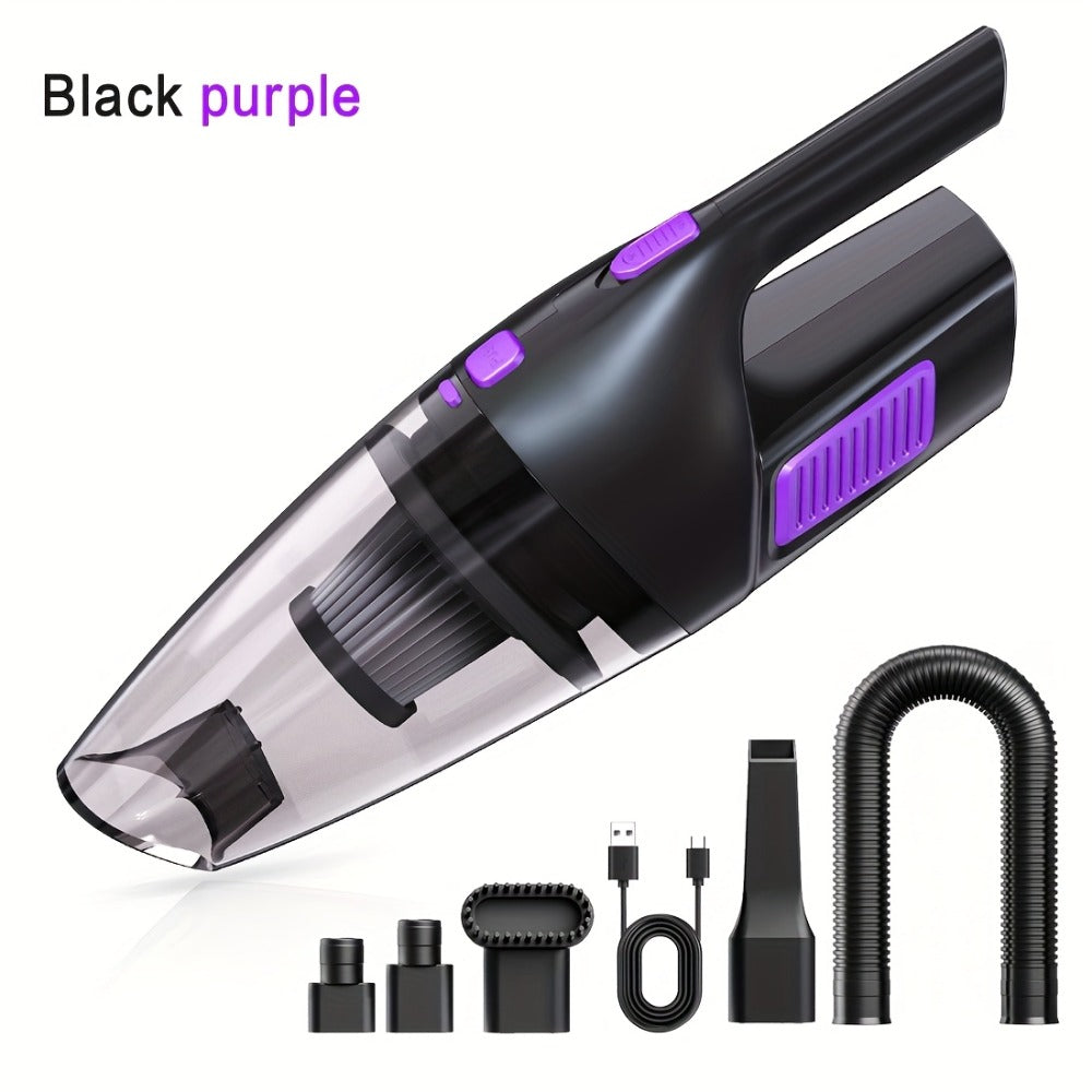 Handheld Vacuum Cleaner Cordless 200W Powerful Suction Lightweight Portable with Low Noise 40dB Crevice Tool Easy Empty Dustbin for Car Home Office Carpet Hard Floor (Black Red Black Purple)
