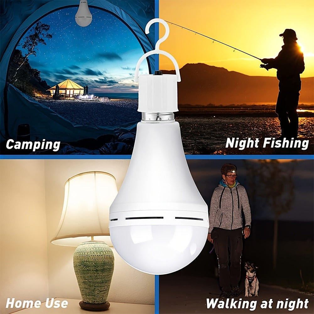 Rechargeable Emergency LED Light Bulb 12W 1100 Lumens 96W Equivalent with 800mAh Battery Backup ¨C 6500K E26 E27 Base Non-Dimmable Auto-On Power Outage Bulb for Home Office Camping, 8-Pack