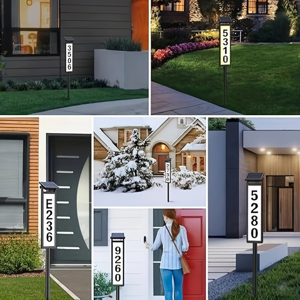 Solar House Number Light LED ¨C DIY Address Sign with 38 LEDs, Switchable Warm & Cool White, IP44 Weatherproof, 270¡ã Solar Panel, Auto On/Off for Home, Yard, Farm & Garden