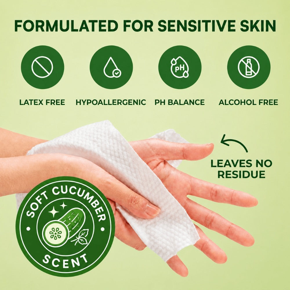 Extra Large Adult Wet Wipes 8x13 Inch 240ct 4 Packs of 60 Aloe Vitamin E Cucumber Scent Alcohol-Free Latex-Free Disposable Bathing Wipes for Elderly Incontinence Personal Care