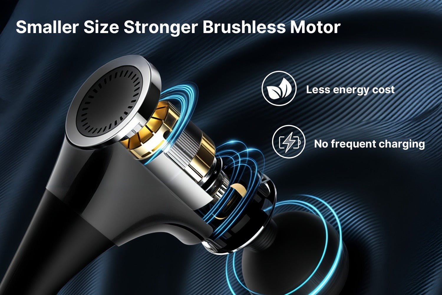 Massage Gun Deep Tissue Percussion Massager for Athletes - 6 Speed Levels, 3 Modes, 4 Interchangeable Heads, Ultra-Quiet 40dB Motor, Handheld Muscle Relaxer for Neck Back Shoulder & Leg Pain Relief