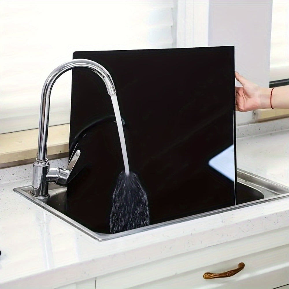 Acrylic Cutting Board Large Anti-Slip 17x23 Inch ¨C Clear & Black Countertop Protector for Kitchen & Restaurant ¨C Food Safe Non-Slip Chopping Board for Fruit, Meat & Meal Prep