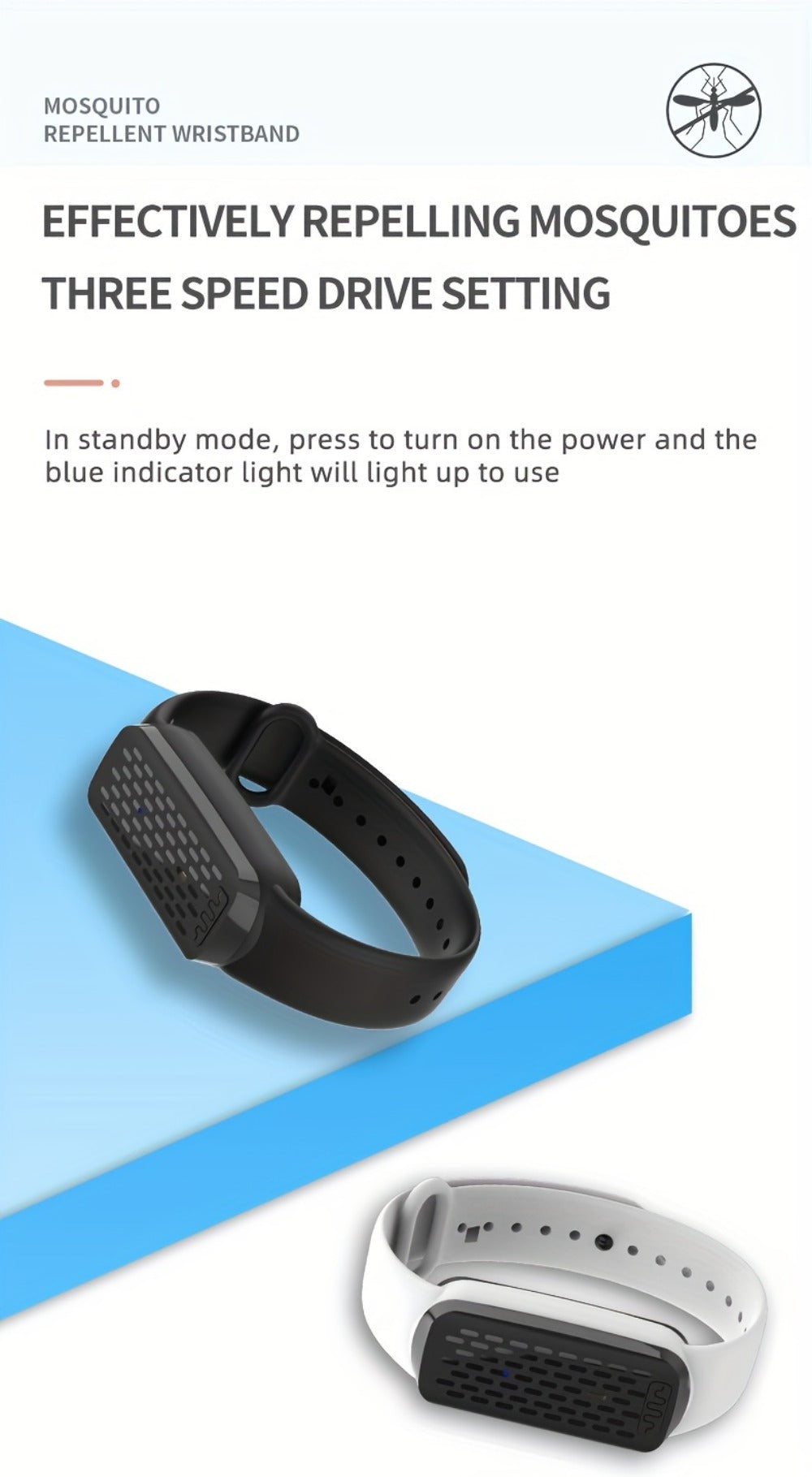Ultrasonic Mosquito Repellent Bracelet 3-Pack ¨C USB Rechargeable Intelligent Bug Repellent Wristband for Camping, Outdoor, Hiking & Travel, Waterproof Mosquito Control Bracelet for Adults & Kids
