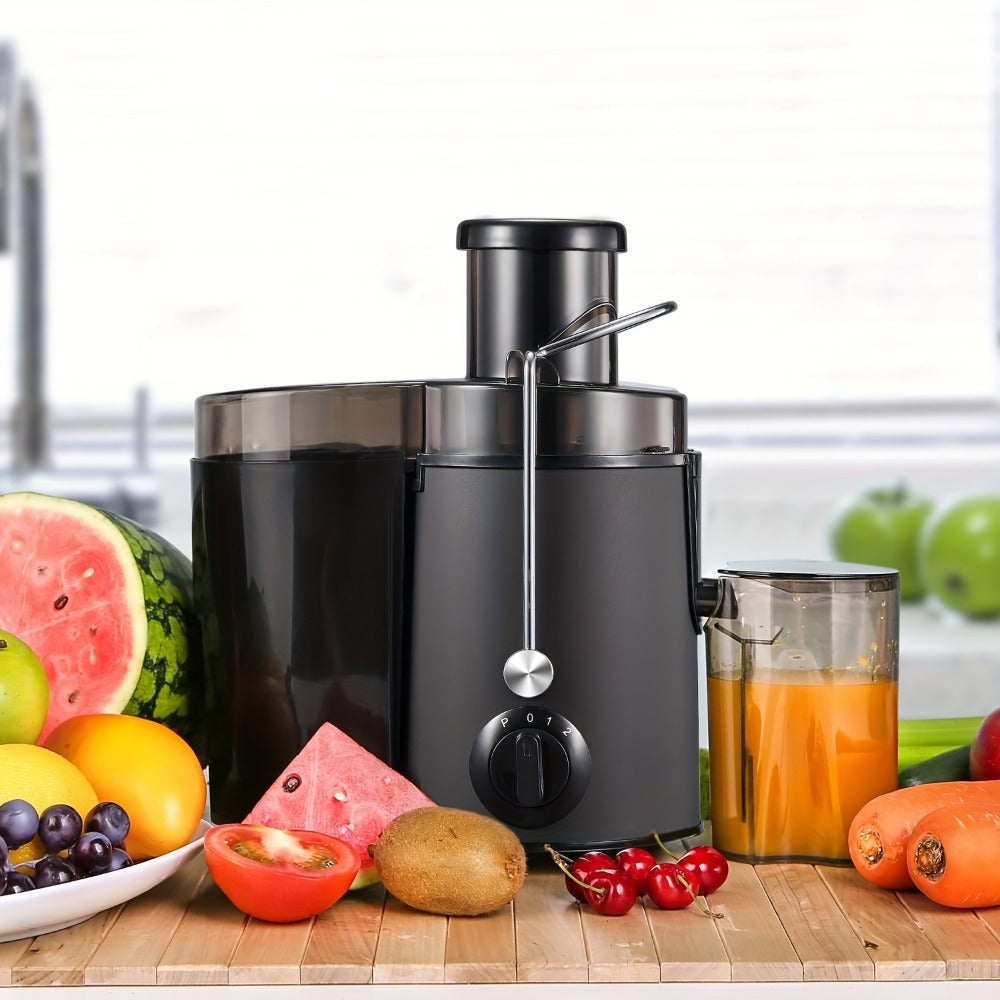 Centrifugal Juicer Machine 400W Wide Mouth Whole Fruit Vegetable Juice Extractor Stainless Steel BPA Free Easy Clean Nonslip Feet Silver