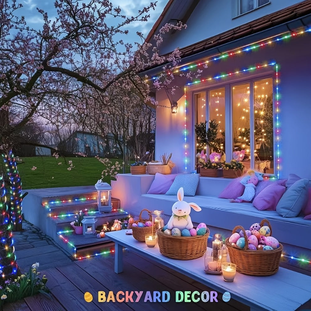 Solar Rope Lights Outdoor 33FT 100LED RGB ¨C 8 Modes IP65 Waterproof String Lights for Garden, Patio, Party & Holiday Decor