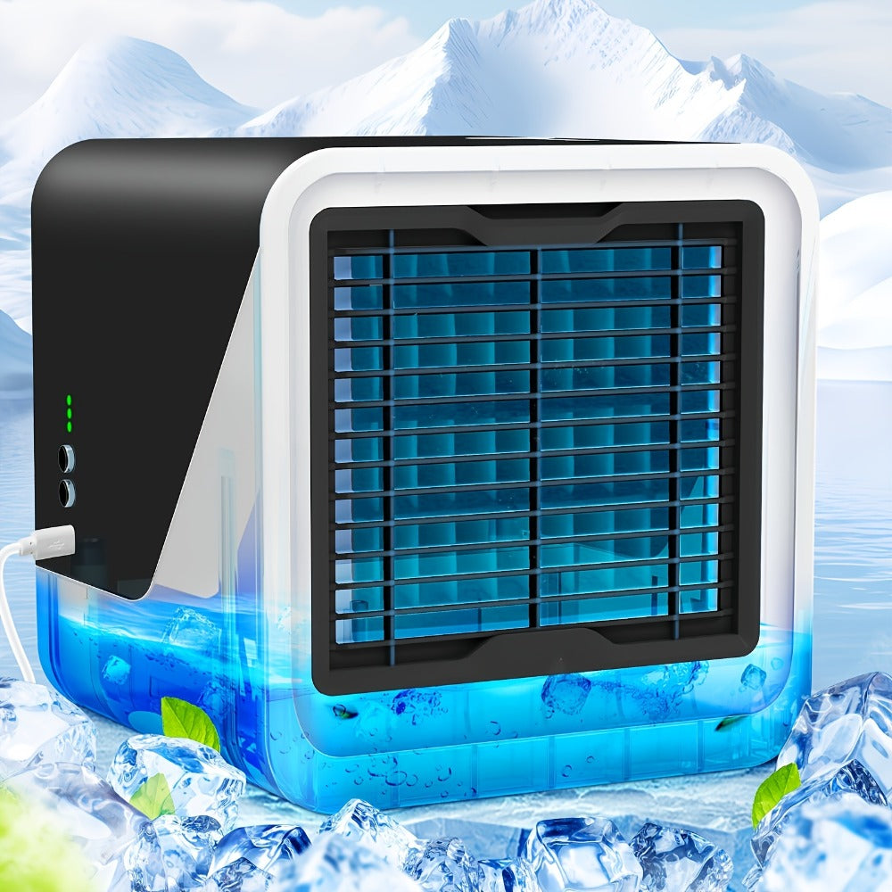 Portable Mini Air Conditioner Fan | Personal Evaporative Cooler with 3-Speed Settings & Timer, Quiet Desktop Cooling Fan for Room, Home, Office & Car Use ¨C USB Powered, Compact Design