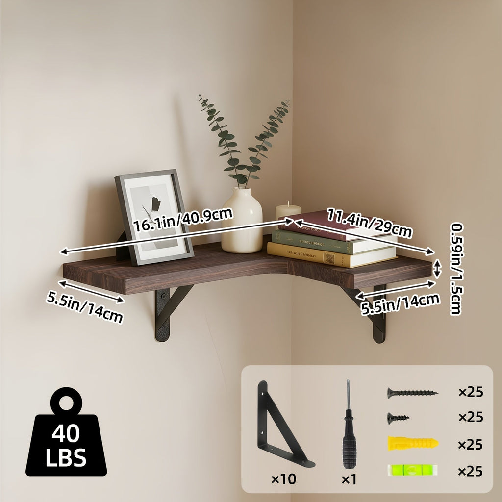 Corner Floating Shelves Wall Mounted Set ¨C Multi-Color Rustic Corner Shelf for Bedroom, Bathroom, Kitchen & Living Room
