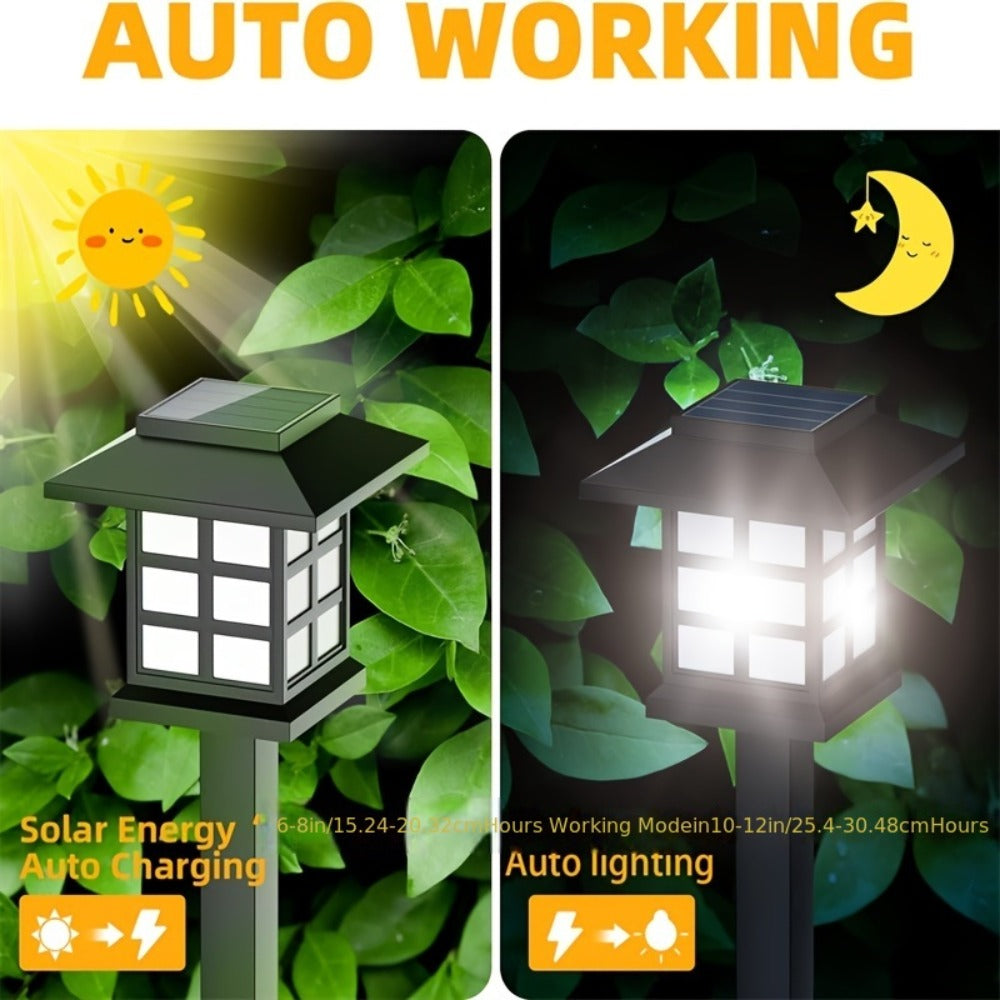Solar Garden Lights Outdoor Waterproof Landscape Pathway Lights Solar Powered LED Stake Lights for Yard Patio Walkway Holiday Decor Warm White Colorful