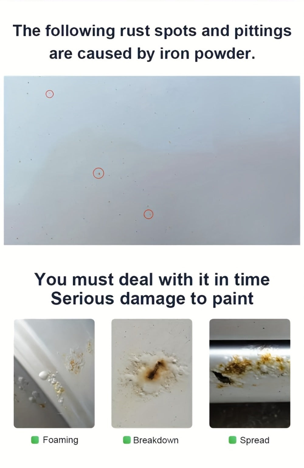 Rust Remover Spray Multi-Surface - Powerful Rust Dissolver for Car, Metal, Tile, Kitchen & Bathroom - Ammonia Formula Rust Prevention & Cleaning Tool