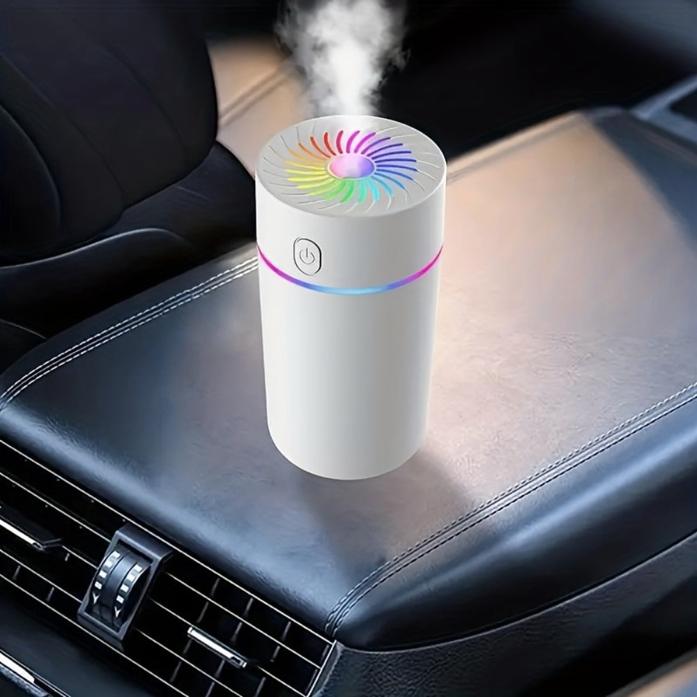 USB Cool Mist Humidifier with Color-Changing Night Light, Portable Desktop Car Aromatherapy Humidifier Nano Fine Mist Facial Steamer, Filter-Free Continuous Intermittent Atomization for Bedroom Office Travel