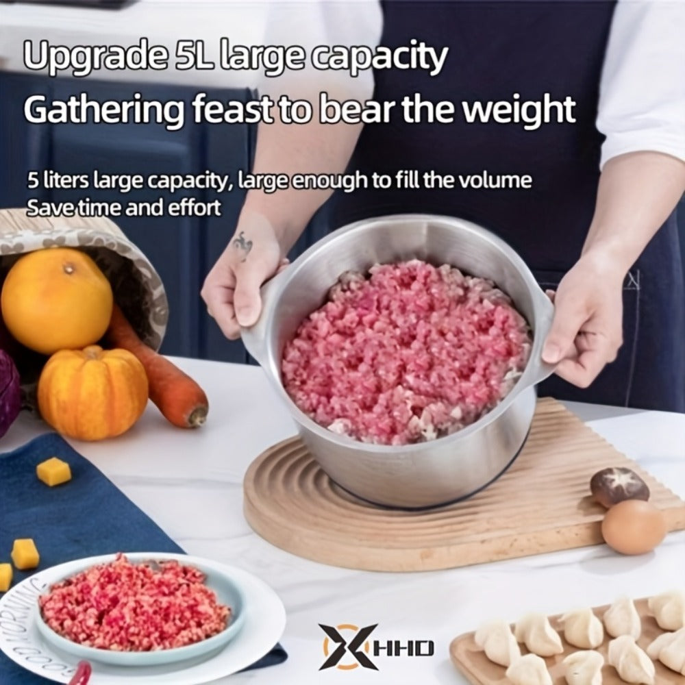 Electric Meat Grinder 5L 5-Speed ¨C Large Capacity Stainless Steel Food Processor, Blender & Filling Machine for Meat, Garlic, Chili & More