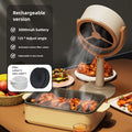 Portable USB Range Hood Handheld Exhaust Fan ¨C Compact Smoke Absorber with 2 Filter Screens for BBQ, Hotpot, Desktop & Travel, Rechargeable Cordless